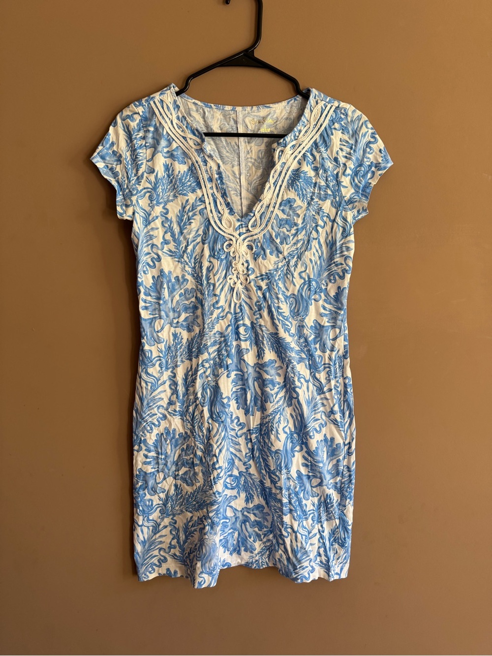 Women’s Blue & White Swim Cover-Up Dress